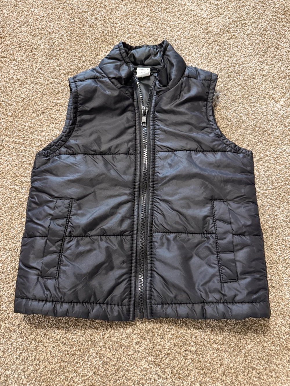 SHEIN Kids Black Quilted Puffer Vest